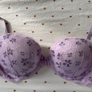 VS purple flower push up bra